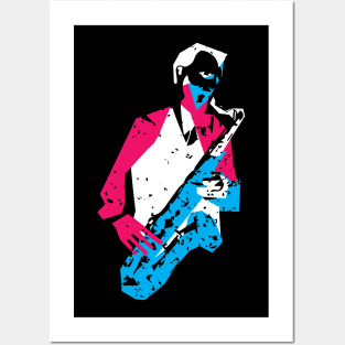 Sax Player Modern Style Posters and Art